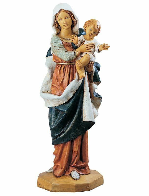 Madonna And Child Cm 110 (44 Inch) Hand Painted Resin Fontanini Statue ...