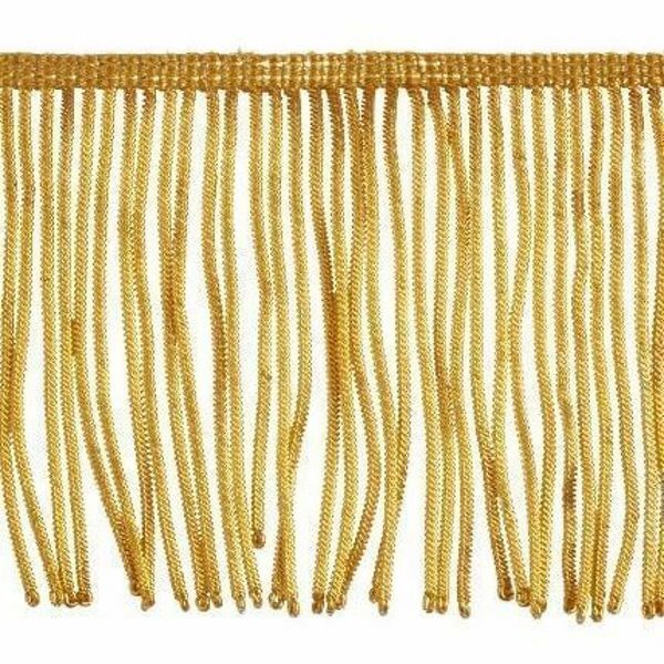 Fringe Trim Bullion 300 gold threads H. cm 10 (3,9 inch) Metallic