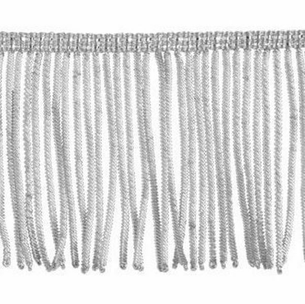 Fringe Trim Bullion 260 Silver threads H. cm 8 (3,1 inch) Metallic