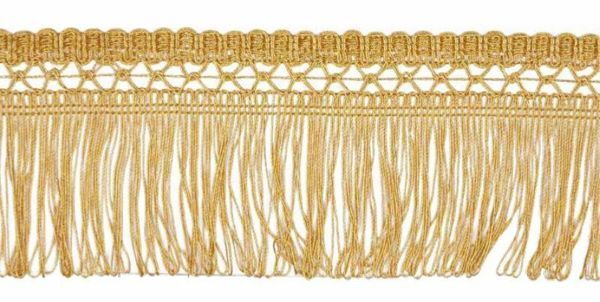Bullion Fringe Trim Gold H. cm 10 (3,9 inch) Metallic thread Viscose  Passementerie for liturgical Vestments