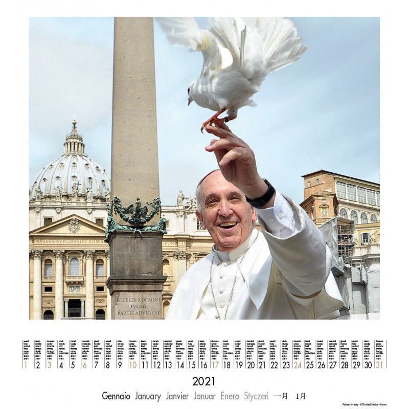 Pope Francis (2) 2021 wall Calendar cm 32x34 (12,6x13,4 in) | Vaticanum.com