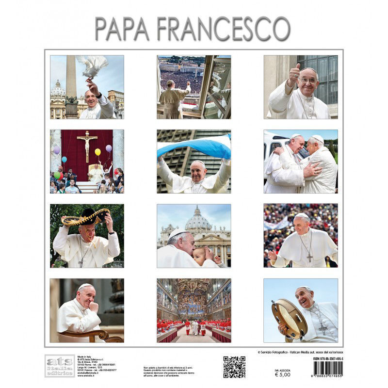 Pope Francis (2) 2021 wall Calendar cm 32x34 (12,6x13,4 in)
