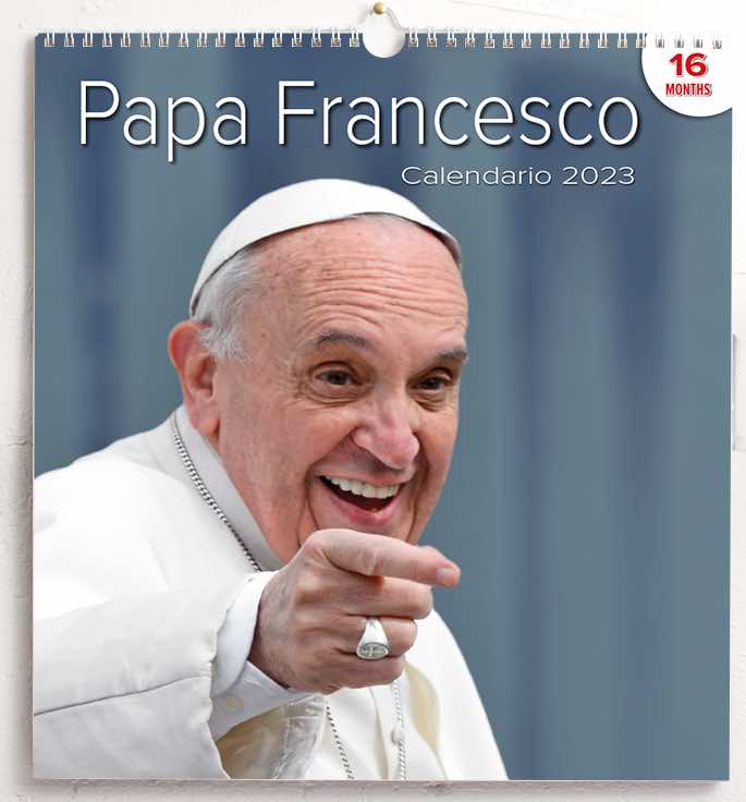 Pope Francis 2023 wall Calendar cm 31x33 (12,2x13 in) 16 months