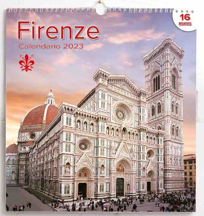 Florence Firenze 2023 wall Calendar cm 31x33 (12,2x13 in)