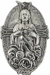 Immagine di Sacro Cuore di Gesù- Medaglia confraternita, bagno oro o argento (AMC392)