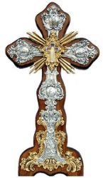 Crucifijo de muro cm 21,5x13 (8,5x5,1 inch) Cristo Crucificado INRI de  latón Oro Plata Cruz de pared para Iglesia
