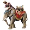 Picture of Elephant Group with juwels saddle 3 Pieces cm 15 (5,9 inch) hand painted Ulrich Nativity Scene Val Gardena wooden Statues baroque style