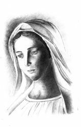 Picture of Our Lady of Medjugorje - DRAWING