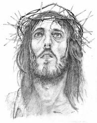Picture of Jesus with crown of thorns - DRAWING