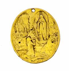 Immagine di Lourdes - Medaglia confraternita ovale, bagno oro o argento AMC 399