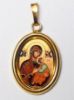 Picture of Our Lady of Perpetual Help Gold plated Silver and Porcelain oval Pendant mm 19x24 (0,75x0,95 inch) Unisex Woman Man