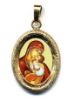 Imagen de Virgen de la Encarnación Medalla Colgante oval acabado diamante mm 19x24 (0,75x0,95 inch) Plata con baño de oro y Porcelana Unisex Mujer Hombre