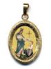 Picture of Our Lady of Sesule Gold plated Silver and Porcelain diamond-cut oval Pendant mm 19x24 (0,75x0,95 inch) Unisex Woman Man