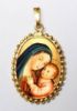 Imagen de Nuestra Señora del Buen Consejo Medalla colgante oval de corona mm 24x30 (0,94x1,18 inch) Plata con baño de oro y Porcelana para Mujer