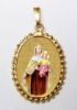 Imagen de Virgen del Carmen Medalla colgante oval de corona mm 24x30 (0,94x1,18 inch) Plata con baño de oro y Porcelana para Mujer