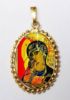 Picture of Madonna with Child Gold plated Silver and Porcelain Pendant with crown frame mm 24x30 (0,94x1,18 inch) for Woman