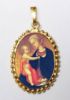 Picture of Madonna of Humility Gold plated Silver and Porcelain Pendant with crown frame mm 24x30 (0,94x1,18 inch) for Woman