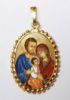 Picture of Holy Family Gold plated Silver and Porcelain Pendant with crown frame mm 24x30 (0,94x1,18 inch) for Woman