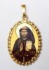 Picture of Saint Francis Gold plated Silver and Porcelain Pendant with crown frame mm 24x30 (0,94x1,18 inch) for Woman