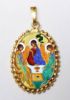 Picture of Trinity Gold plated Silver and Porcelain Pendant with crown frame mm 24x30 (0,94x1,18 inch) for Woman