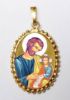 Picture of St. Joseph Gold plated Silver and Porcelain Pendant with crown frame mm 24x30 (0,94x1,18 inch) for Woman