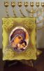 Picture of Virgin with Child Porcellain Icon on golden board cm 15x20x2,5 (5,9x7,9x1,0 inch) for table and wall