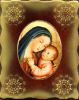 Picture of Virgin with Child Porcellain Icon on golden board cm 15x20x2,5 (5,9x7,9x1,0 inch) for table and wall