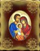 Picture of Holy Family Porcellain Icon on golden board cm 15x20x2,5 (5,9x7,9x1,0 inch) for table and wall