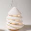 Immagine di Albero di Natale con illuminazione interna cm 38 (15,0 inch) Scultura in argilla refrattaria bianca Ceramica Centro Ave Loppiano