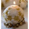 Picture of Christmas Candle Ancient Ball, ivory