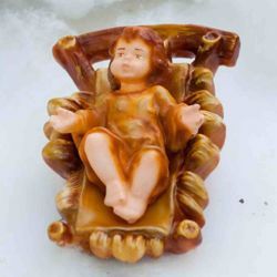 Picture of Christmas Candle Baby Jesus and Cradle, small