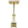 Picture of Standing Lectern for Churches adjustable height H. cm 110 (43,3 inch) Cross and Rays of Light bicolour brass Missal Bible Column Stand