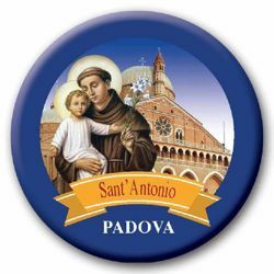 Picture of St. Anthony Padua glass magnet diam. 5 cm (2,0 in) 
