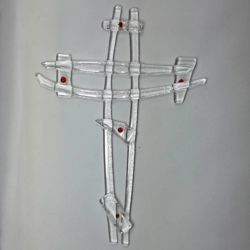Immagine di Croce in vetro lavorato a mano - trasparente