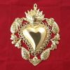 Immagine di Cuore con fiamma, angeli e filigrana - Ex voto, bagno oro o argento