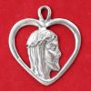 Picture of Jesus heart pendant - Gold or silver plated medal