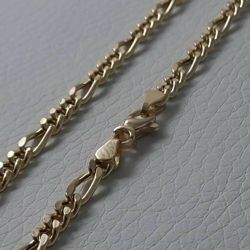 Picture of 3+1 Figaro Chain Yellow Gold 18 kt cm 60 (23,60 in) Unisex Woman Man 
