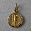 Imagen de Virgen María Nuestra Señora Madonna negra de Loreto Medalla Sagrada Colgante redonda Acuñación gr 2,2 Oro amarillo 18kt con borde liso Unisex Mujer Hombre