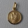 Picture of Saint Joseph and Baby Jesus Coining Sacred Medal Round Pendant gr 2 Yellow Gold 18k with smooth edge for Man