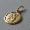 Picture of Saint Joseph and Baby Jesus Coining Sacred Medal Round Pendant gr 2 Yellow Gold 18k with smooth edge for Man