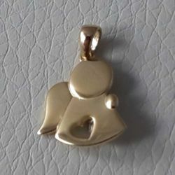 Picture of Angel with Heart Pendant gr 1,6 Yellow Gold 18k for Children (Boys and Girls) 