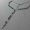 Picture of Rosary Necklace Silver 925 black Stones Miraculous Medal Cross gr.5,30 for Woman