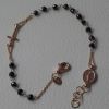 Picture of Rosary Cuff Bracelet with Miraculous Medal of Our Lady of Graces and Cross and through Chain gr 3,6 Rose Gold 18k with Onyx Unisex Woman Man