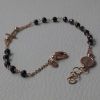 Picture of Rosary Cuff Bracelet with Miraculous Medal of Our Lady of Graces and Cross and through Chain gr 3,6 Rose Gold 18k with Onyx Unisex Woman Man