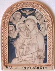 Picture of Virgin Mary Wall Panel cm 24 (9,4 in) Photoceramics Glazed Ceramic Della Robbia