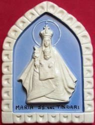 Picture of Madonna of Tindari Wall Panel cm 19x13 (7,5x5,1 in) Bas relief Glazed Ceramic Della Robbia