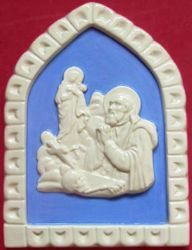 Immagine di Sant’Ignazio Formella da Muro cm 19x13 (7,5x5,1 in) Bassorilievo Ceramica Robbiana