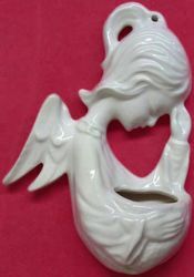 Picture of Praying Angel Holy Water Stoup cm 15 (5,9 in) Hand-painted Glazed Ceramic