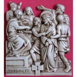 Immagine di Via Crucis 14 o 15 Stazioni cm 30x25 (11,8x9,8 in) Tavole Bassorilievo Ceramica invetriata Deruta