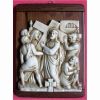 Picture of Via Crucis 14 or 15 Stations cm 36x27 (14,2x10,6 in) Bas relief Panels in Deruta Glazed Ceramic on Wood Table